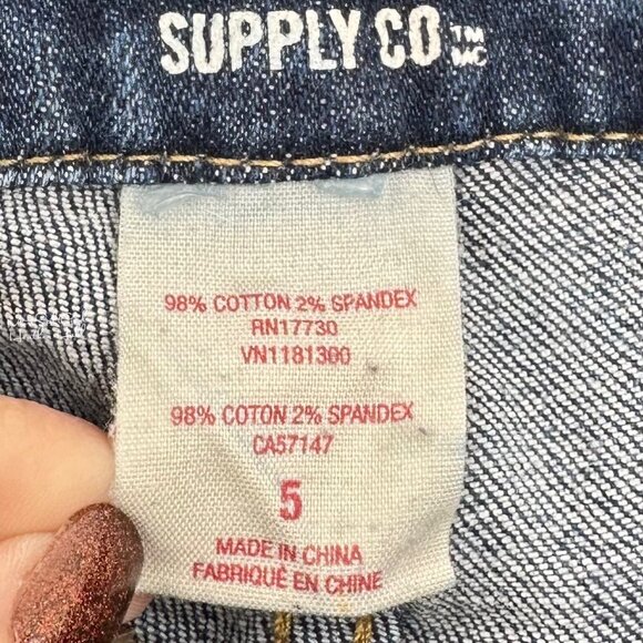 Mossimo Supply Co Distressed Denim Shorts Size 5 Blue Cotton/Spandex - Picture 3 of 4